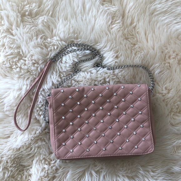Zara Handbags - Zara Pink Studded Crossbody Handbag
